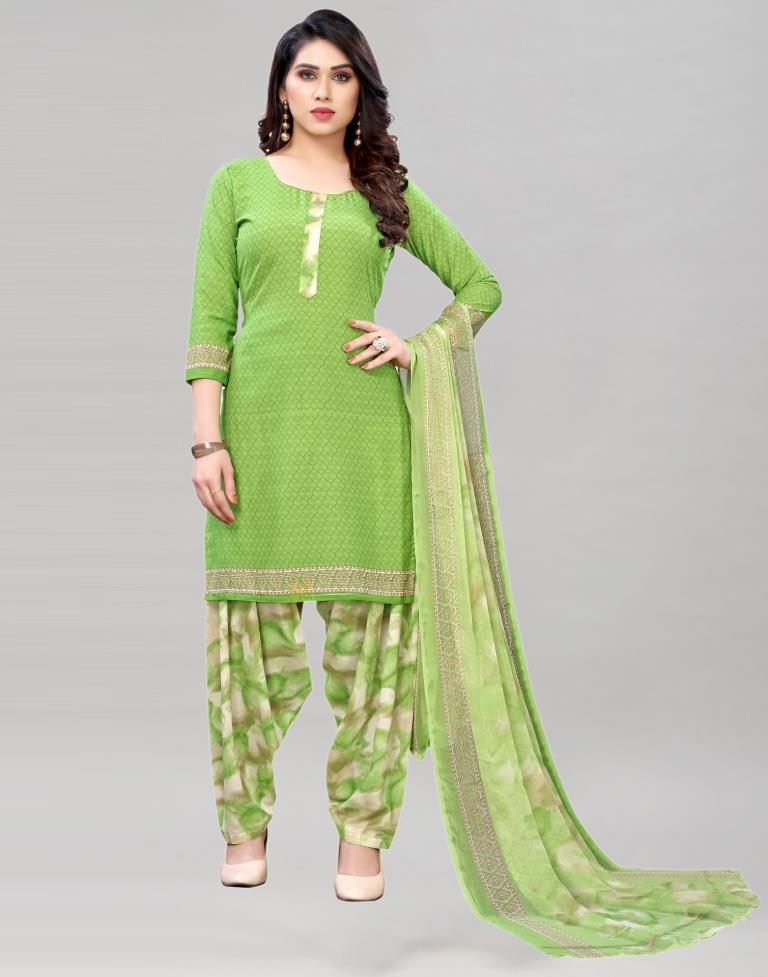 Parrot green Art silk Churidar Suits - CS4759